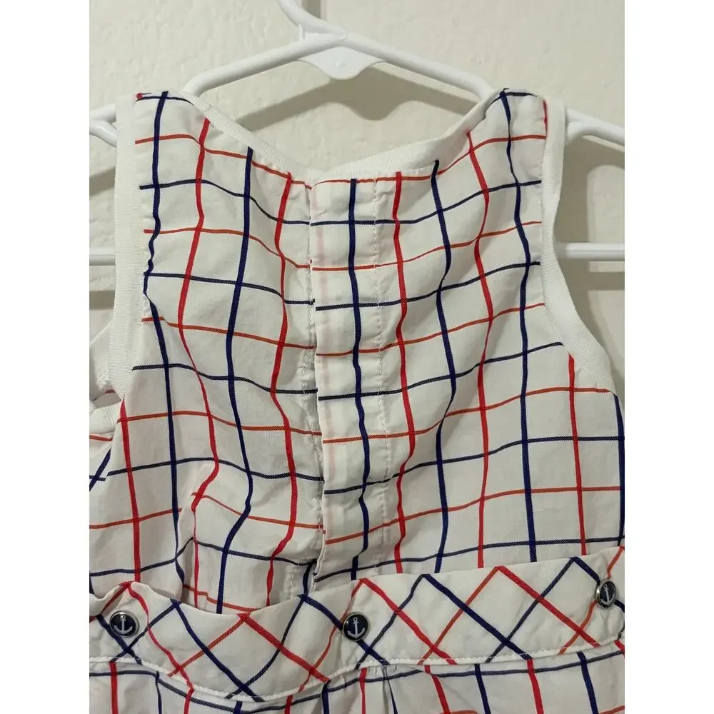 Jacadi Paris Size 6 Months Romper Cotton One Piece Nautical Sailor Lightweight